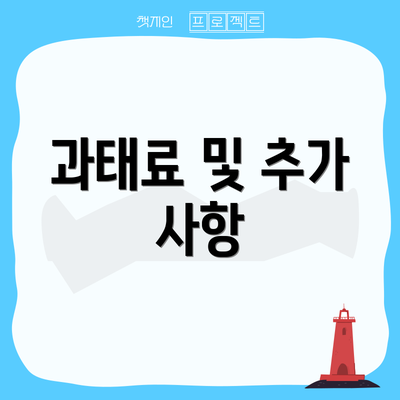 과태료 및 추가 사항
