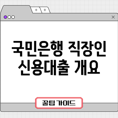 국민은행 직장인 신용대출 개요