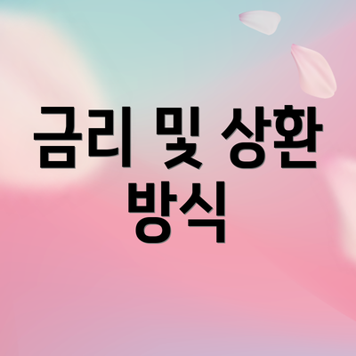 금리 및 상환 방식