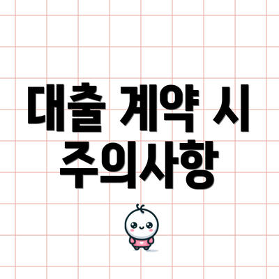 대출 계약 시 주의사항