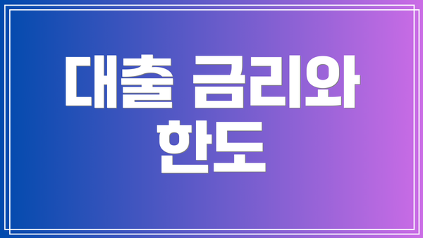 대출 금리와 한도