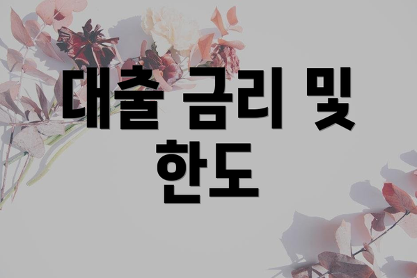 대출 금리 및 한도