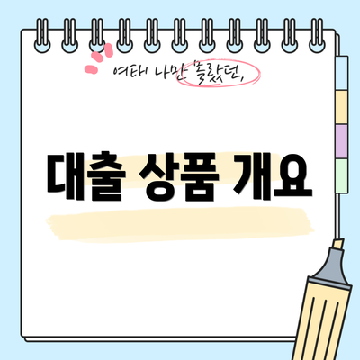 대출 상품 개요