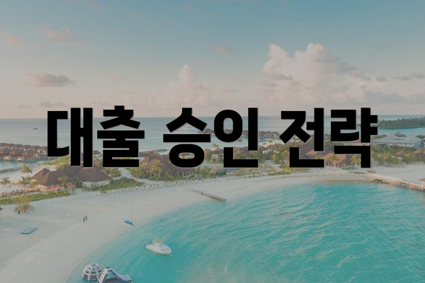 대출 승인 전략