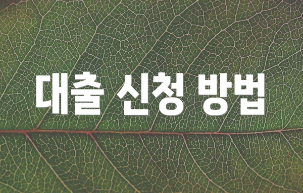 대출 신청 방법