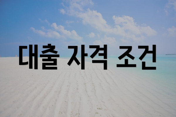 대출 자격 조건