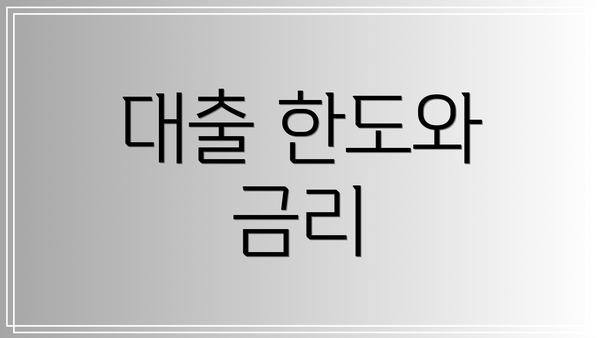 대출 한도와 금리