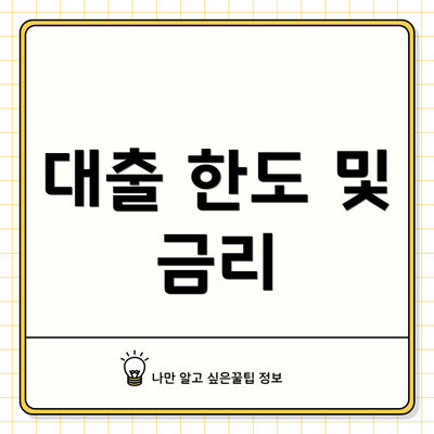 대출 한도 및 금리