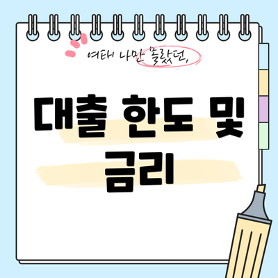 대출 한도 및 금리