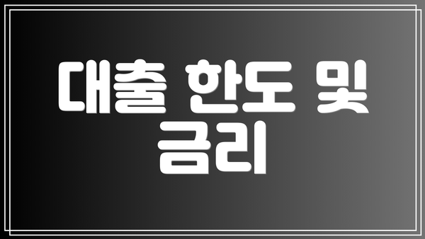 대출 한도 및 금리