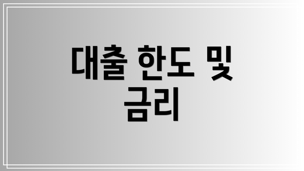 대출 한도 및 금리