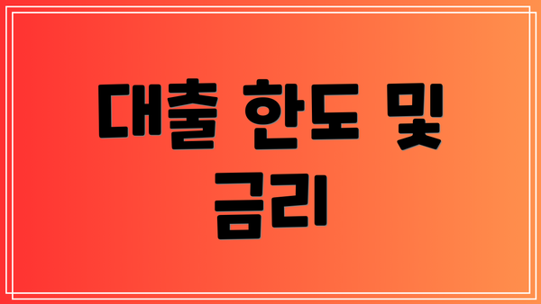 대출 한도 및 금리