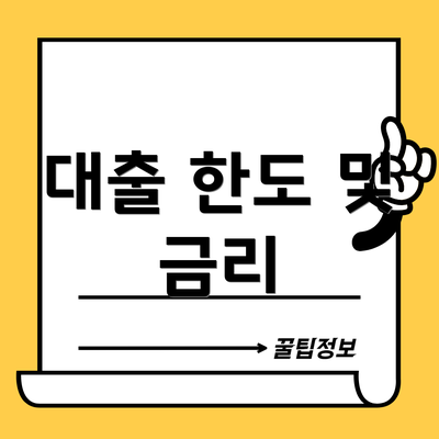 대출 한도 및 금리