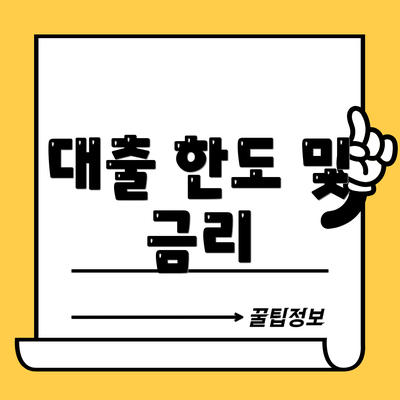 대출 한도 및 금리