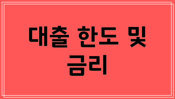 대출 한도 및 금리