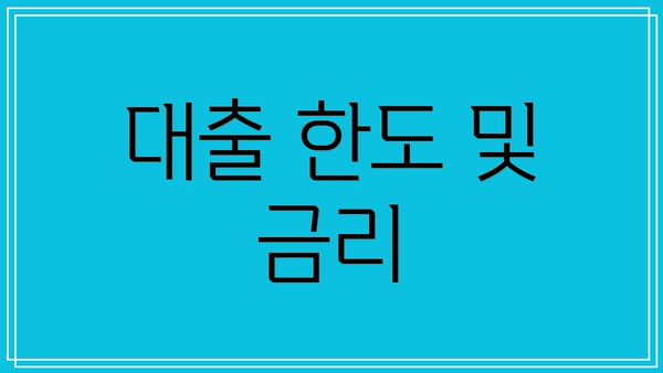 대출 한도 및 금리