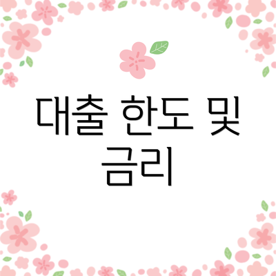 대출 한도 및 금리