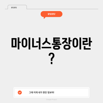 마이너스통장이란?
