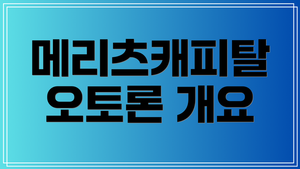 메리츠캐피탈 오토론 개요