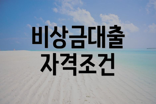 비상금대출 자격조건