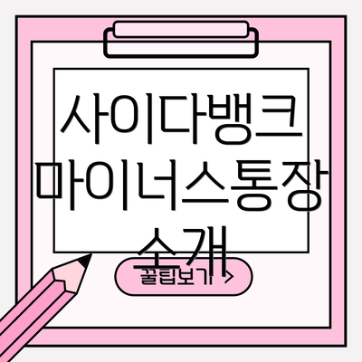 사이다뱅크 마이너스통장 소개