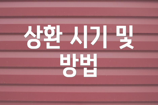 상환 시기 및 방법