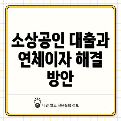 소상공인 대출과 연체이자 해결 방안
