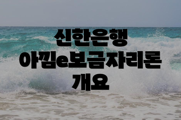 신한은행 아낌e보금자리론 개요