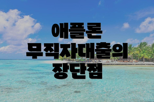 애플론 무직자대출의 장단점