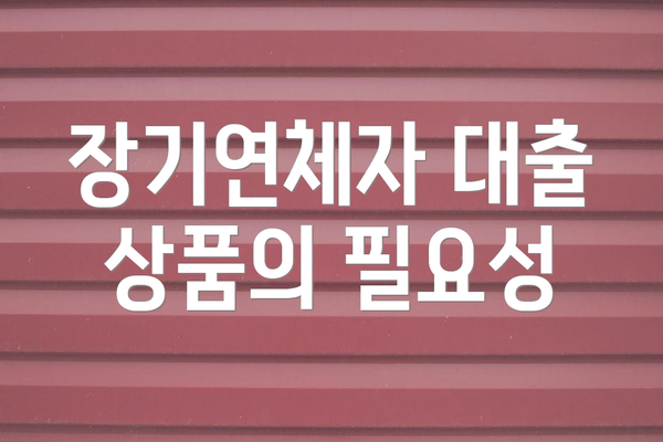 장기연체자 대출 상품의 필요성