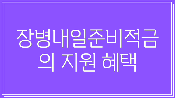 장병내일준비적금의 지원 혜택