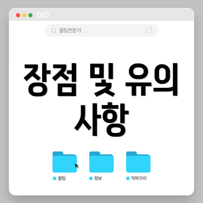 장점 및 유의 사항