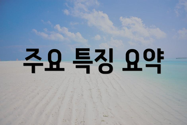 주요 특징 요약