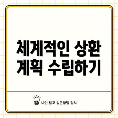 체계적인 상환 계획 수립하기