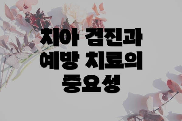 치아 검진과 예방 치료의 중요성