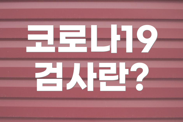 코로나19 검사란?