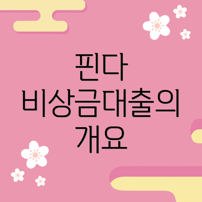 핀다 비상금대출의 개요