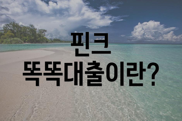 핀크 똑똑대출이란?