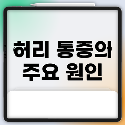 허리 통증의 주요 원인