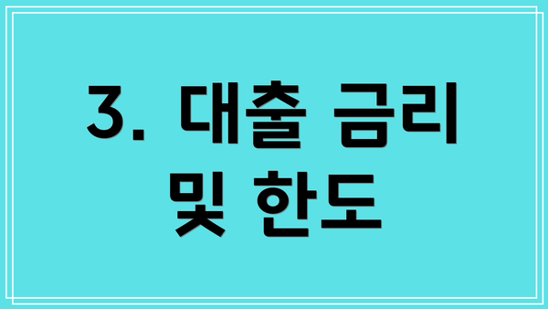 3. 대출 금리 및 한도
