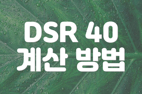 DSR 40 계산 방법