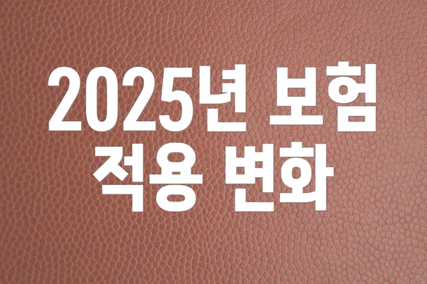 2025년 보험 적용 변화