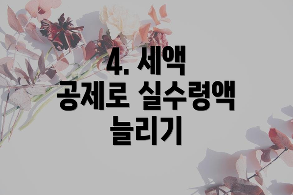 4. 세액 공제로 실수령액 늘리기