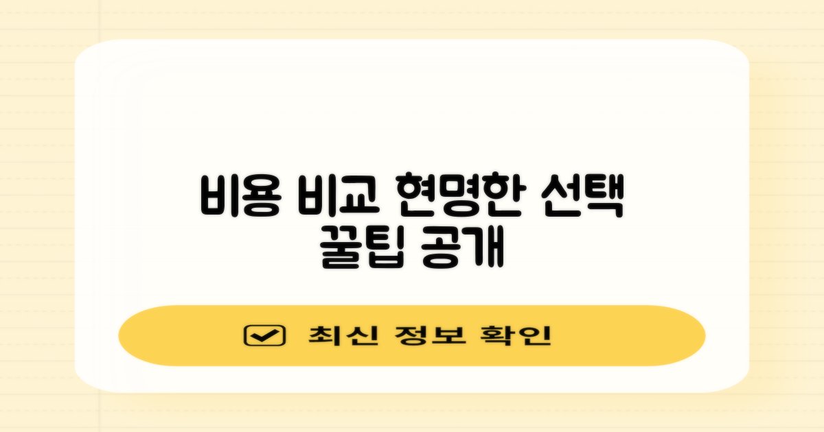 비용 비교, 현명한 선택법