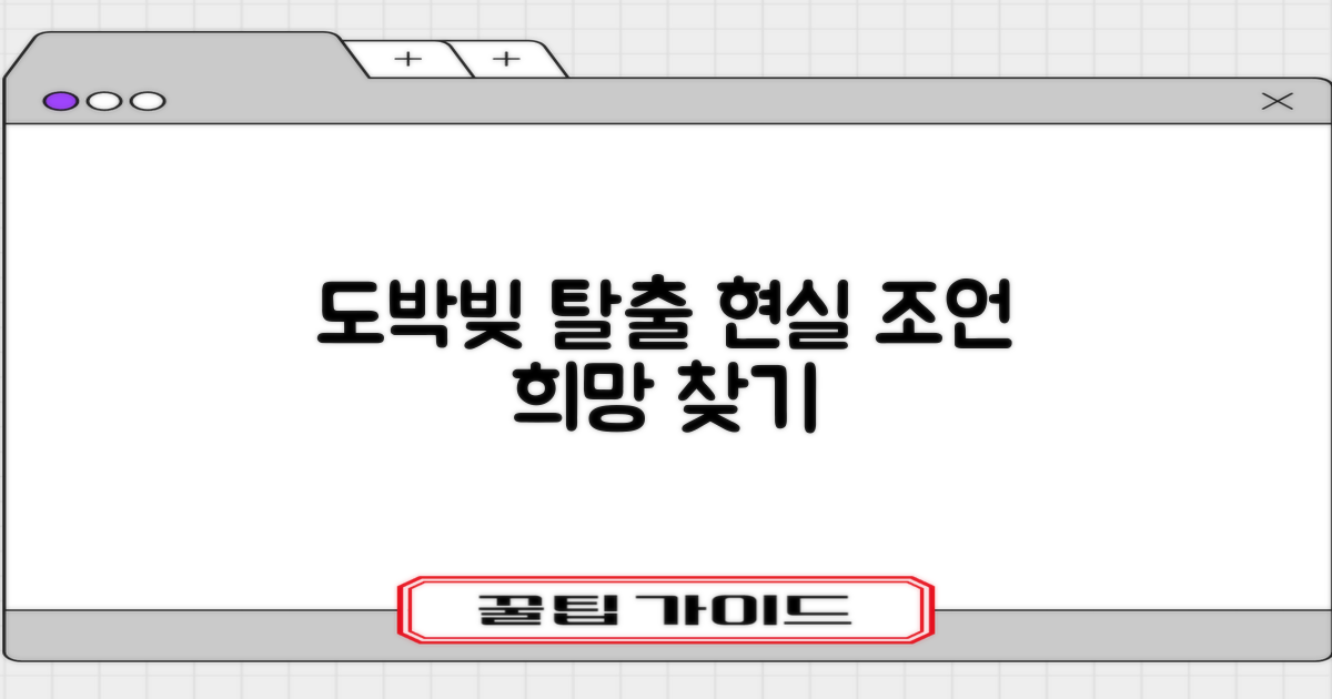 도박빚 탈출, 현실적인 조언은?