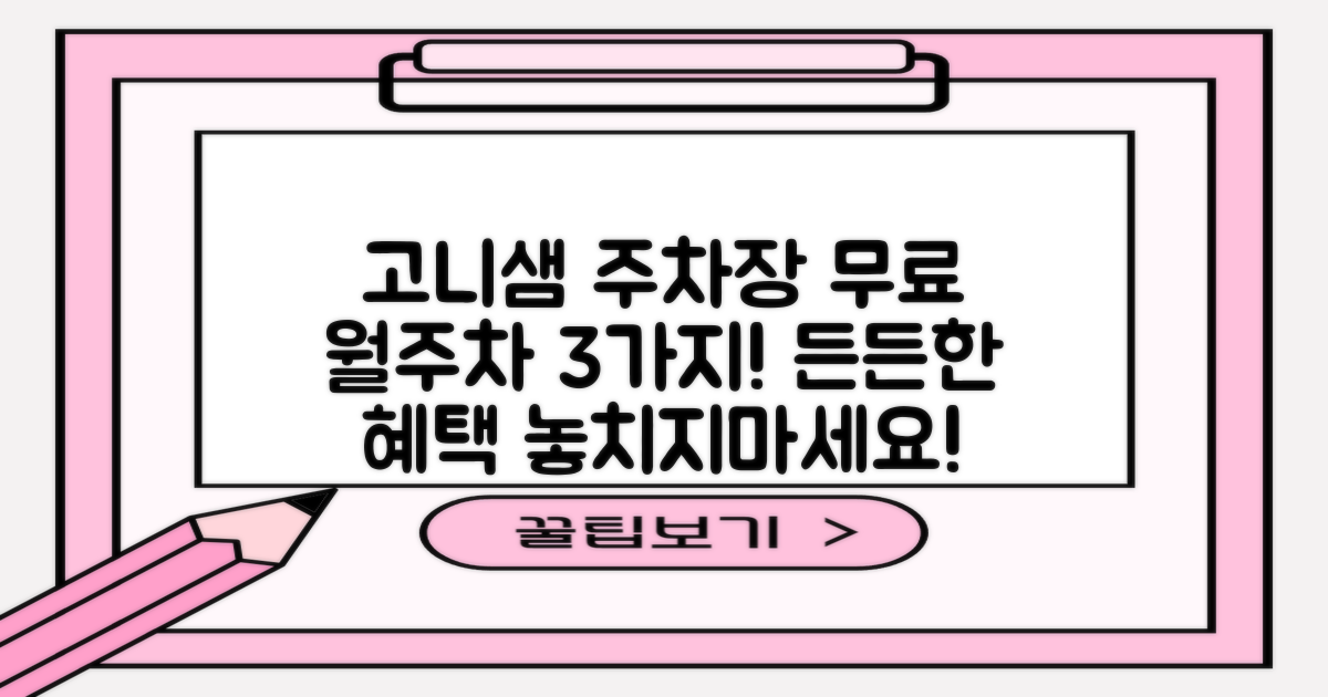 고니샘 공영주차장: 알고 보면 더 든든한 무료 월주차 혜택 3가지!