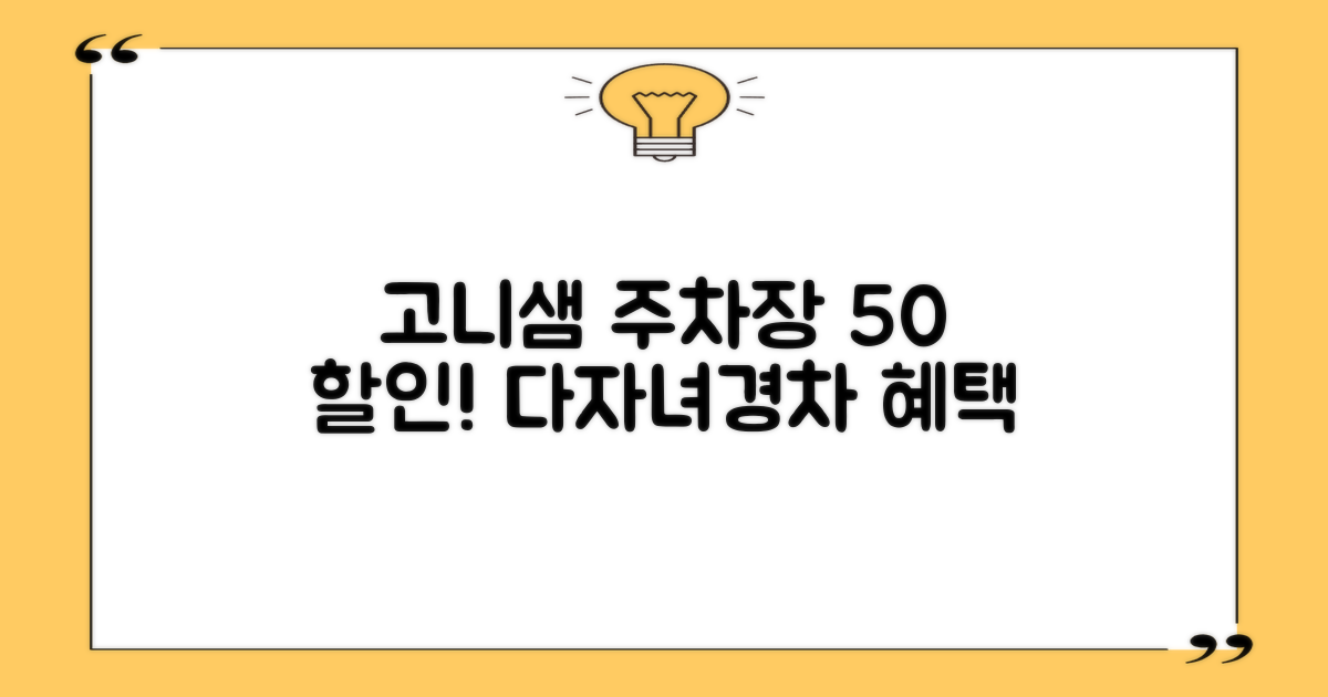 고니샘 공영주차장: 다자녀·경차 운전자를 위한 50% 요금 할인 꿀팁!