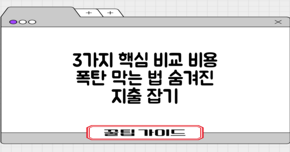 3가지 핵심 비용 비교