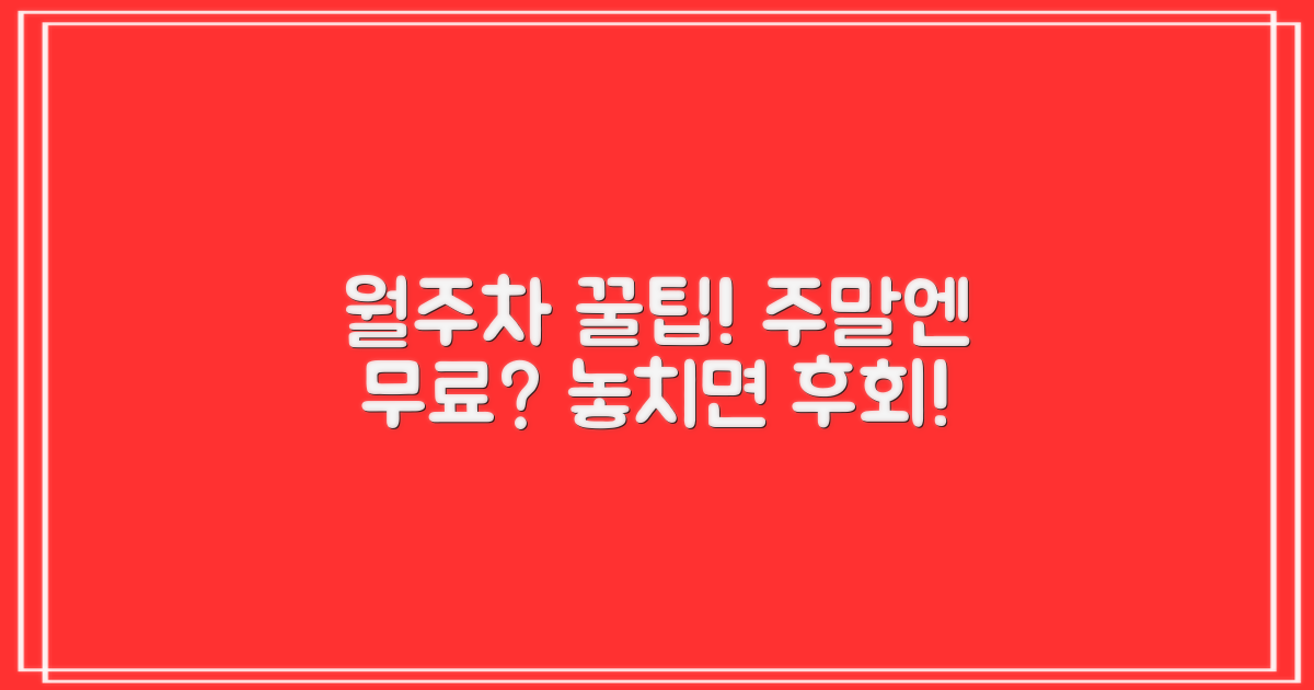 무료? 월주차? 주말 이용 꿀팁