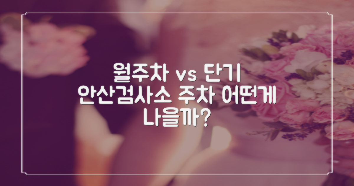 월주차 vs 단기 주차: 안산검사소 주차장, 어떤 선택이 현명할까?